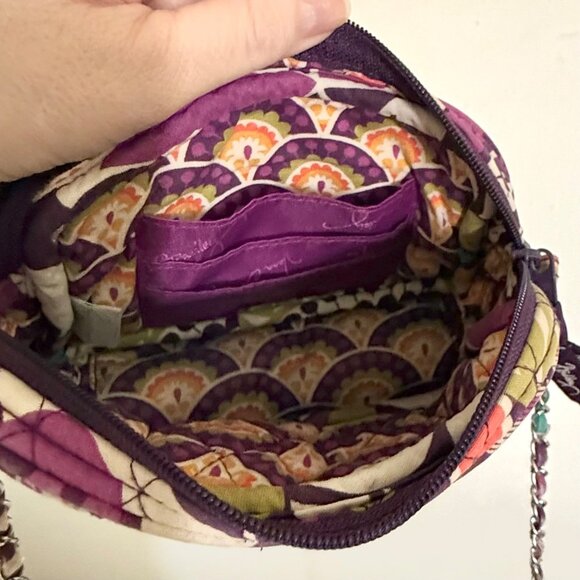 Vera Bradley Small Crossbody Bag Retired Plum Crazy Pattern Multicolor Floral - Picture 7 of 10